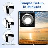 Projector Screen, DUYIKJ 84 inch Foldable Portable Rear Front Projector Screen Indoor Outdoor 4K 16:9 HD Double Sided Projection Movies Screen for Camping Party,Backyard Home Theater 3