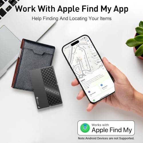 BFADEHA 2025 [Apple MFi Certified] (iOS Only) Bluetooth Tracker Smart Card for Apple Find My iPhone Wallet GPS Tracker, 5-10 Years Staying Power, Keys Finder and Item Locator for Keys, Bags, Passport 2