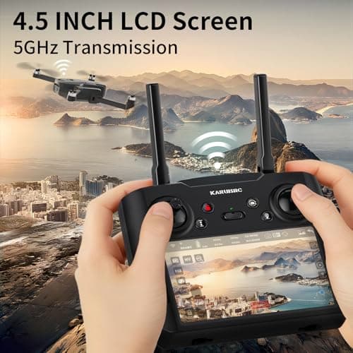 GPS Drones with EIS 4K Camera for Adults, 4.5"LCD Screen Control and Follow Me, 5GHz FPV Real-Time and GPS Auto Return, Al Track&Orbit Mode, RC Quadcopter drone Beginner, Long Flight Time Under 249g 2