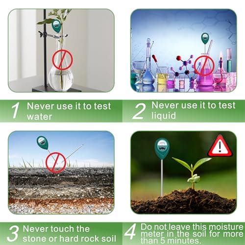 XLUX Long Probe Deep Use Soil Moisture Meter Sensor, Water Monitor Indicator, Hygrometer for Outdoor Indoor Large Pot Plants, Flower, Gardening, Farming, 2 Pack 5