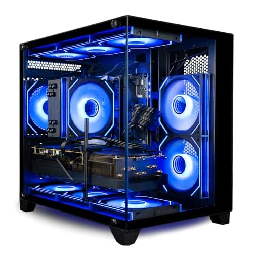 Panorama Gaming Desktop PC (NVD RTX 5060Ti, AMD Ryzen 7 5700X Processor, 32GB DDR4 RAM, 2TB NVMe M.2 SSD, WiFi 6E + BT, HDMI + DP, KB&M, Windows 11 Pro Best 2025 RGB Prebuilt Tower Computer for Gamers