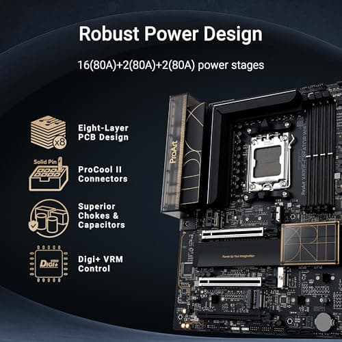 ASUS ProArt X870E-CREATOR WIFI, AMD X870E ATX Motherboard, Next-Generation PCIe 5.0 x16 Slot GPU, 16+2 + 2 Power Stage, DDR5, Dual USB4, 10Gb & 2.5Gb LAN, WiFi 7, 4 M.2 Slots 4