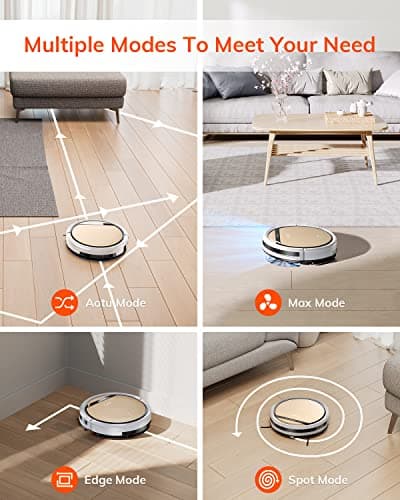 ILIFE V5s Plus Robot Vacuum and Mop Combo with Wi-Fi/App/Alexa, Automatic Self-Charging Robotic Vacuum Cleaner, Slim and Quiet, Cleans Hard Floors Carpets and Pet Hair (V5s Pro Upgrade Version) 4