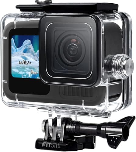 FitStill Underwater Waterproof Diving Housing for Go Pro Hero 13/12/11/10/9 Black,60M/196FT Protective Underwater Diving Housing Shell Accessories (Hero 13/12/11/10/9 Black)