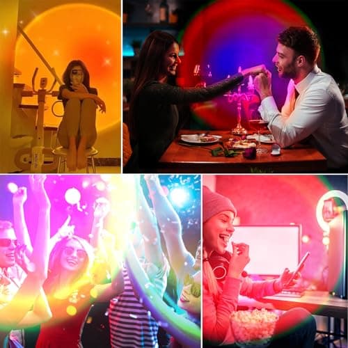 Sunset Lamp Projector, Rainbow Projection Led Lights with Remote, 16 Colors Multicolor Changing LED Night Light, Sunlight Light for Photography Selfie Party, Home Bedroom Decor Xmas Gifts for Women 5