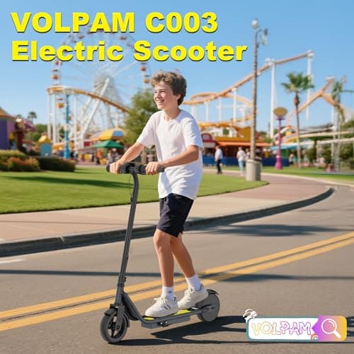 VOLPAM Electric Scooter, 350W/500W Powerful Motor, 8.5"/10" Solid Tires, 19/22Mph, 28/23/21/16 Miles Max Range, Dual Braking 2