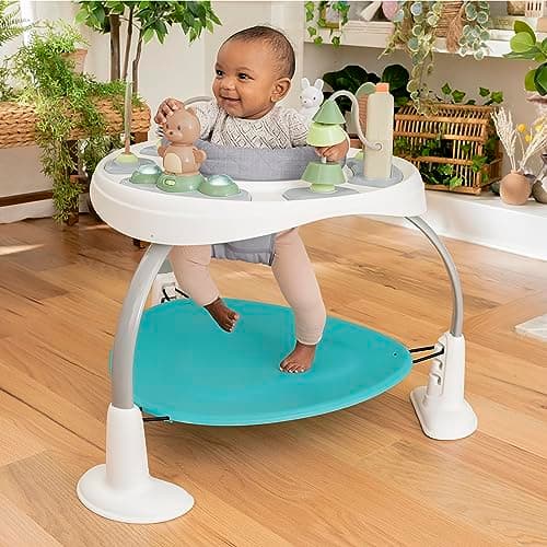Ingenuity Spring & Sprout 2-in-1 Baby Activity Center Jumper and Table with Infant Toys - Ages 6 Months +, First Forest 2