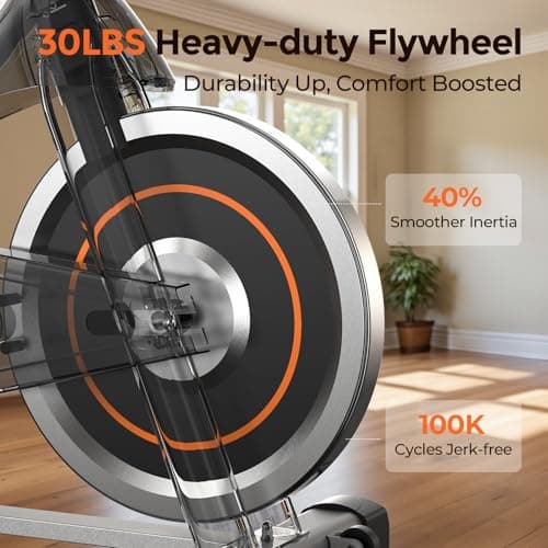 YOSUDA Exercise Bike, Brake Pad Stationary Bike for Home with Exclusive App, Magnetic Indoor Cycling Bike with 300 lb Weight Capacity, Low Noise, Tablet Holder and Fitness Courses for Weight Loss 3