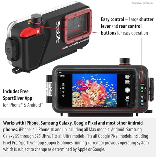 SeaLife SportDiver Ultra Underwater Smartphone Scuba Housing – Dive to 130', Waterproof Photography, Easy Camera Controls, with Leak Alarms, Fits Most Phones 2