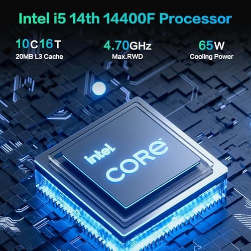 ALCPOK Gaming PC Desktop Computer,Core i5 14400F 2.5GHz RTX 5060 8G GDDR7,32GB 3200Mhz RAM 1TB NVME.2 SSD,550W Bronze PSU,Prebuilt PC Tower for Office Gaming 2