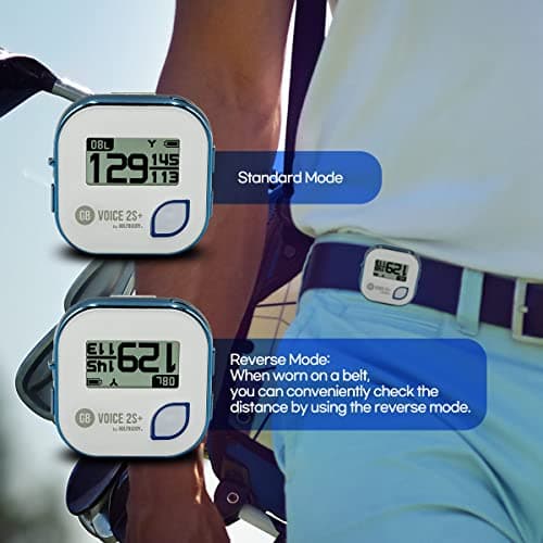 GOLFBUDDY Voice 2S+ Talking GPS Rangefinder, Clip on Hat Golf Navigation, Slope Mode on/Off, 18 Hours Battery Life, Shot Distance Measurement, Preloaded with 40,000 Courses Worldwide (Blue) 5