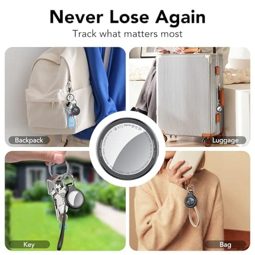 2025 New [Apple MFi Certified] (iOS Only) Air Tracker Tags-4 Pack, Bluetooth Tracker for Apple Find My, Replaceable Battery, Key Finder and Item Locator Smart Tag for Keys, Bags, Luggage, Wallet, etc 5