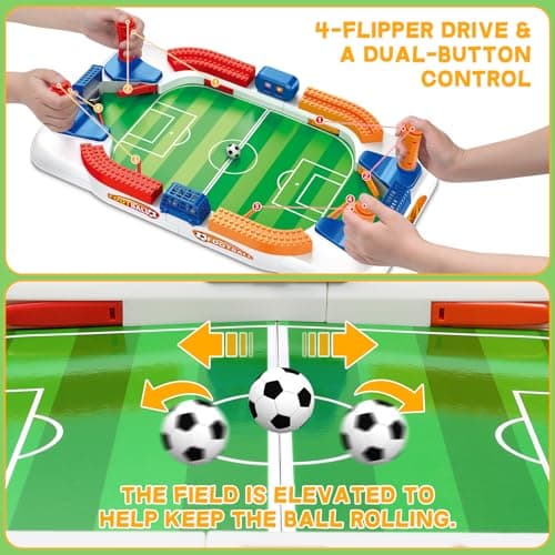 Mini Foosball Table Game for Kids Soccer Game Set Gifts Boys Toy Football Games Board for Indoor Sports Game Room Pinball Interactive Birthday Gift Toys for 3 4 5 6 7 8-12 Year Old Family Gatherings 4