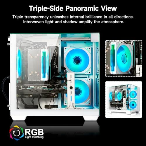 WIWB Gaming PC Desktop Computer - Ryzen 5 5600, Radeon RX 6500XT 4GB, 16GB DDR4 RAM, 1TB NVME SSD, Prebuilt Tower Computer (White) 3