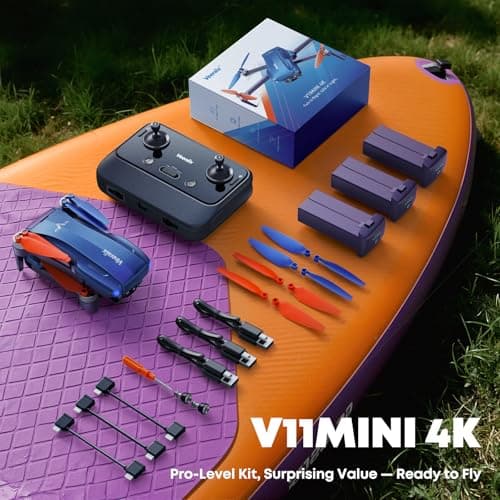 Veeniix V11MINI 4K,Drones with Camera for Adults 4K Video 8K Photo,Under 249g,3-Axis Gimbal,20000ft FPV Transmission,Vertical Shooting,GPS with Beeper,for Adults,Beginner,Fly More Combo(96-Min Flight) 5