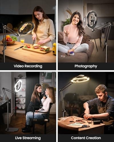 Ring Light with Stand Tripod for iPhone – Evershop 10” Overhead Camera Mount, 70.8” Tall Adjustable Selfie Light with Phone Holder for Video Recording, Photography, Streaming, TikTok, YouTube 2
