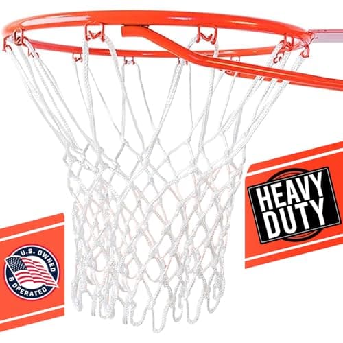 Basketball Net Replacement Heavy Duty - 12 Loops, Professional All Weather Anti Whip Nets, Fits Standard Indoor or Outdoor Rims - Premium Basketball Accessories - Hoop Net