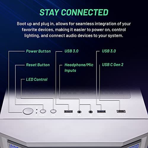 Skytech Archangel Gaming PC Desktop, Ryzen 5 5500 3.6 GHz (4.2GHz Turbo Boost), NVIDIA RTX 3050 (6GB) 6GB GDDR6, 1TB SSD, 16GB DDR4 RAM 3200, 650W Gold PSU, Wi-Fi, Win 11 Home 5