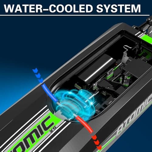 volantexrc Remote Control Boats for Pools and Lakes 20+MPH AtomicXS High Speed RC Boat for Adults Toy Boat Gifts with 2 Batteries & Reverse Function (795-5 Black) 4