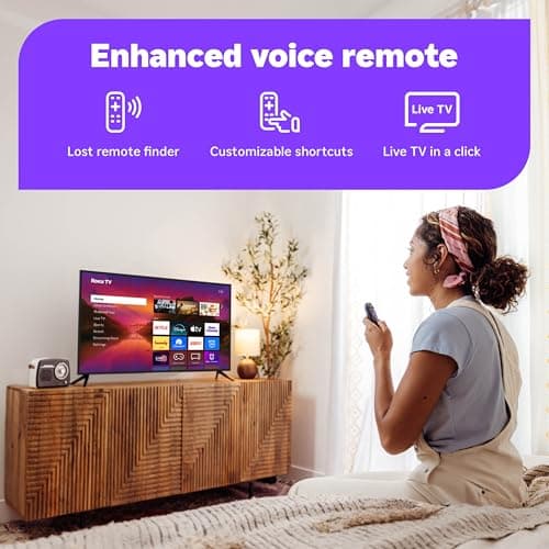 Roku Smart TV 2025 – 55-Inch Plus Series, Mini-LED TV – RokuTV with Enhanced Voice Remote – Flat Screen 4K QLED Television with Dolby Vision & Wi-Fi for Streaming Live Local News, Sports 4
