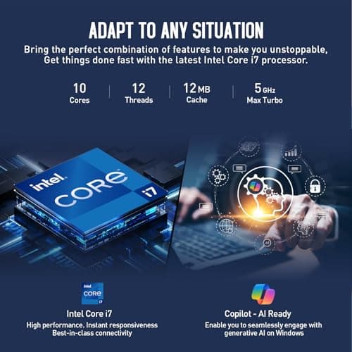 HP 17 Inch Laptop Touchscreen Computer, 17.3 HD+ Touch Screen Business Laptop PC, Intel 10-Core i7 Laptop Windows 11 Pro, 64GB RAM 2TB SSD, Backlit 10-Key Number Pad, Fingerprint, Wi-Fi 6 4