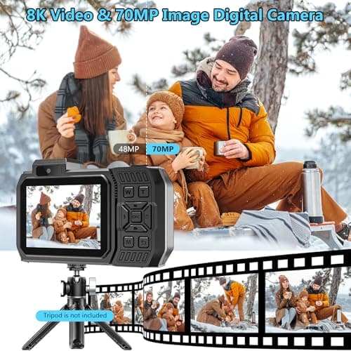 SPUNALP UHD 8K Underwater Camera, 70MP 33FT WiFi Waterproof Digital Camera with 64GB Card, Auto Focus Waterproof Dual-Screen Selfie 2500mAh Battery, 18X Floatable Digital for Snorkeling, Blue 2