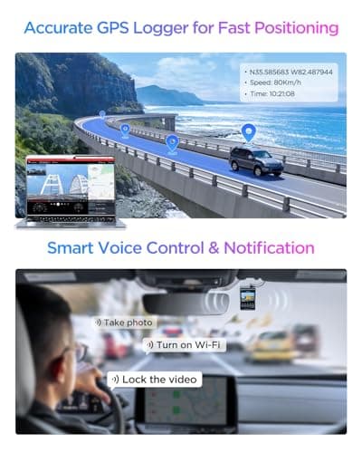 VIOFO A329S 4K 60FPS Dash Cam Front and Rear, 4K+2K Dual Dash Camera for Cars, Power Saving Parking Mode, Wi-Fi 6 App Control, Dual STARVIS 2 Sensors, Supports up to 4TB SSD or 512GB microSD Card 4