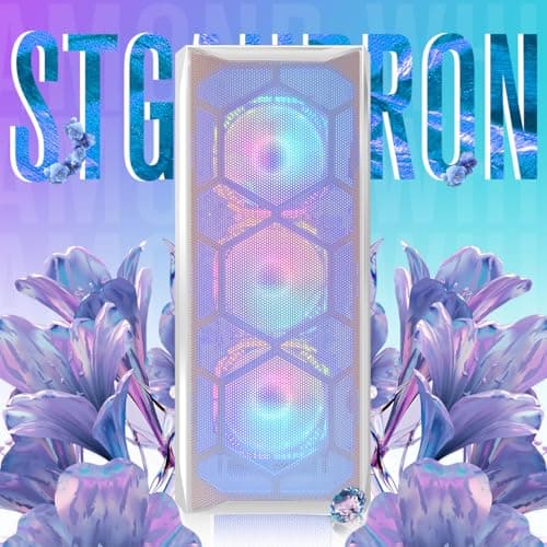 STGAubron Gaming PC Desktop Computer, AMD Ryzen 5 5500 up to 4.2G, GeForce RTX 3050 6G, 16G DDR4, 1T SSD, WiFi 6, BT 5.2, RGB Fan x6, Windows 11 Home 2