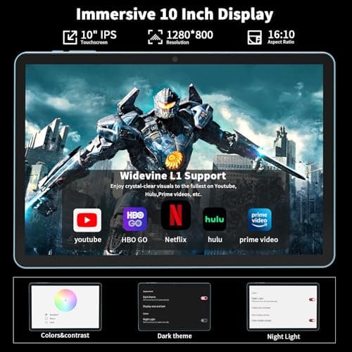 Tablet with Keyboard - 24GB RAM+256GB ROM(2TB Expand), Android 15 Tablet with Octa Core, 5G/2.4G WiFi, 8000mAh, BT V5.0, with Case, Mouse, Stylus, Split-Screen, Widevine L1, Face Unlock(Black Case) 5