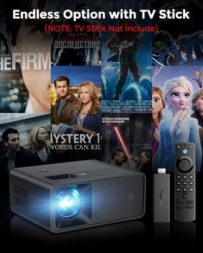 CiBest Mini Projector, 2025 Upgraded Full HD 1080P Support Video Projector, Portable Small Movie Projector, Compatible with iOS/Android/Windows/TV Stick/Box/USB/HDMI 3