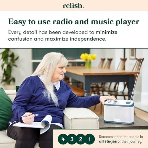 Relish - Simple Portable FM Radio and MP3 Music Player for Seniors, Elderly or Visually Impaired – Large Buttons, Simple Design, Easy to Use 2