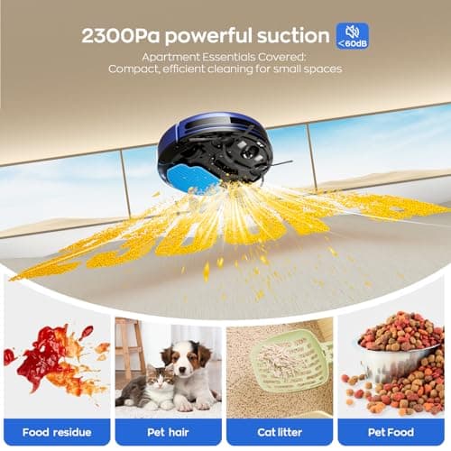 Robot Vacuum and Mop Combo, 2-in-1 Mopping Robot Vacuum Cleaner with 2300Pa Suction, 2.87'' Slim Design, Wi-Fi/App/Voice Control, 3D Obstacle Avoidance&Self-Charging for Hard Floors, Carpets, Pet Hair 3