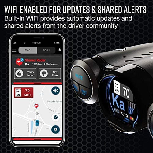 Cobra Road Scout Dash Cam and Radar Detector, Left, WiFi, Bluetooth, iRadar Compatible, HD 1080P Dash Camera for Cars, Heavy Duty EZ Mag Mount, Connects with iRadar App 5