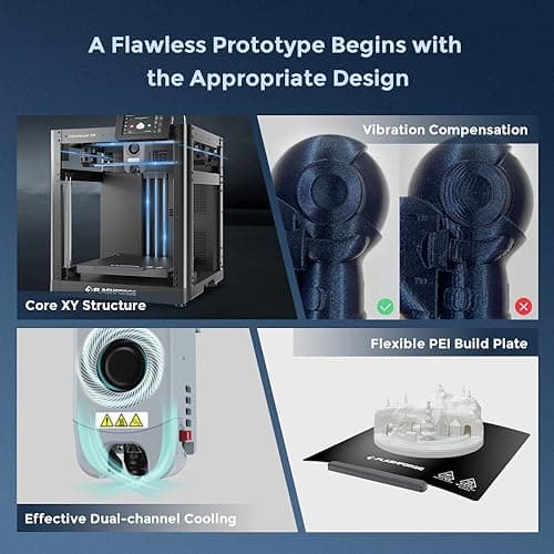 FLASHFORGE AD5M 3D Printer Fully Auto Calibration Print with 1-Click Max 600mm/s Speed, All-Metal CoreXY Structure Precise Printing, Easy-Maintenance Quick-Swap Nozzle, Print Size 220x220x220mm 4