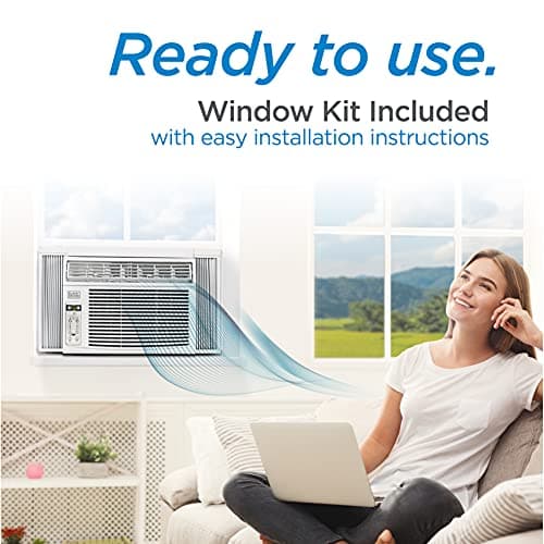 BLACK+DECKER Window Air Conditioner 8000 BTU, AC Window Unit Cools Up to 350 Square Feet, Window AC Unit with Remote Control, 3 Cooling Speeds and Fan Only Function, BD08WT6, White 5