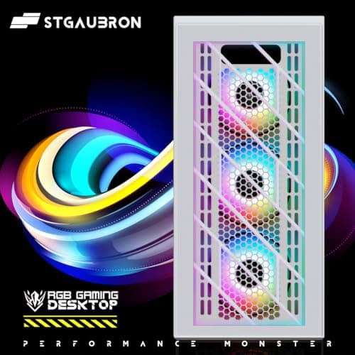 STGAubron Gaming PC Computer Desktop, GeForce GTX 1660 Super 6G, Intel Core i7 8th Gen up to 4.1GHz, 16G DDR4, 1T SSD, WiFi 6 & BT 5.2, RGB Fan x4, Windows 11 Home 2