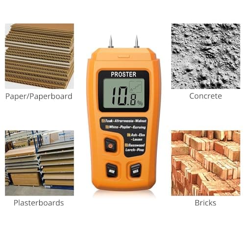 Proster Wood Moisture Meter - Digital Moisture Detector Moisture Tester, Pin-Type Moisture Detector Damp Tester for Wood Firewood Paper Floor 5