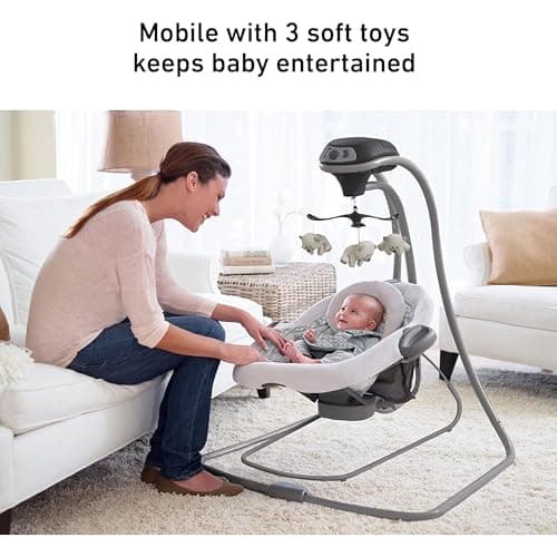 Graco DuetConnect LX Portable Baby Swing and Bouncer, Multi-Direction Baby Bouncer Seat, Multiple Swing Speeds, Redmond 4