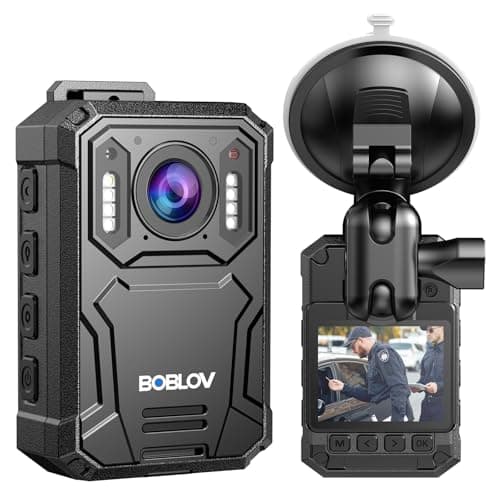 BOBLOV KJ23Pro 2K Body Camera, 128GB Body Worn Camera with Night Vision, 4000mAh Battery for 15 Hours Continuous Recording, with Car Suction for Dashcams, Law Enforcement, Security, Outdoor Work