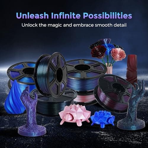 FLASHFORGE PLA Filament 1.75mm +/- 0.02mm Burnt Titanium, Color Changeable 3D Printer Filament 1kg (2.2lbs), Chameleon Changing Colors with Light, Perfectly Hide The Layer Line 4