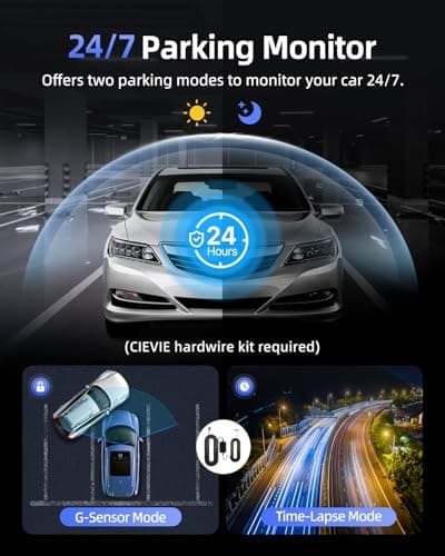 Dash Cam Front 4K - 1.5" IPS Display & 5G WiFi & 64G Card, 360° Rotation Mini Dashcam, Car Camera with WDR Night Vision, 24H Parking Mode, G-Sensor, Loop Recording,170° Angle, Dash Camera for Cars 6