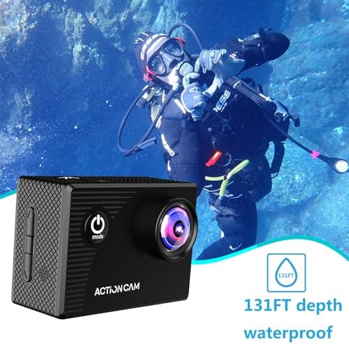Xilecam Action Camera 1080P 30fps Sports Camera 40m/131ft Underwater Waterproof with 2 Batteries and Multi-Function Accessory 3