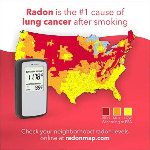 Airthings Corentium Home Radon Detector 223 Portable, Lightweight, Easy-to-Use, (3) AAA Battery Operated, USA Version, pCi/L 4