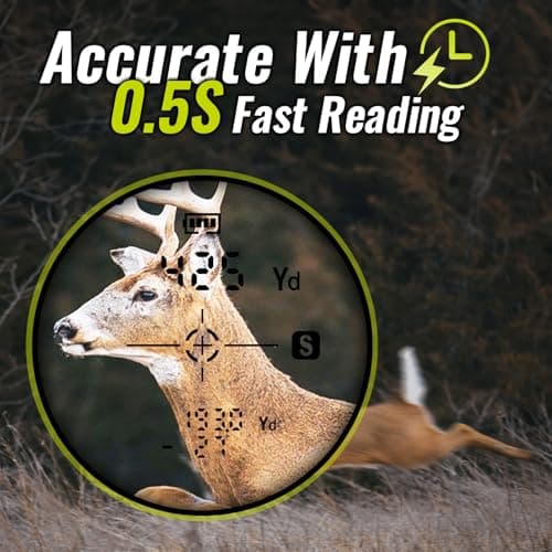 TIDEWE Hunting Rangefinder with Rechargeable Battery, 700Y Camo Laser Range Finder 6X Magnification, Distance/Angle/Speed/Scan Multi Functional Water-Resistant Rangefinder with Case 3