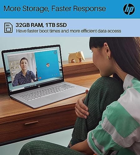 HP 2023 17.3" HD Touchscreen Laptop, for Business and Students, AMD Ryzen 5 7530U (Beats i7-1165G7), 16GB RAM, 1TB SSD, AMD Radeon Graphics, Wi-Fi 6, Bluetooth, Webcam, Windows 11 Home 5