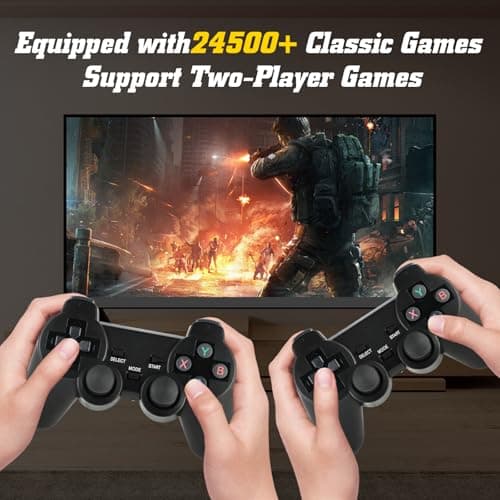 Retro Game Console, Wireless Retro Game Console, Built-in 9 Emulators, 4K HDMI Output, Dual 2.4GHz, Built-in 24500 Games, Plug and Play Video Games, Black 2