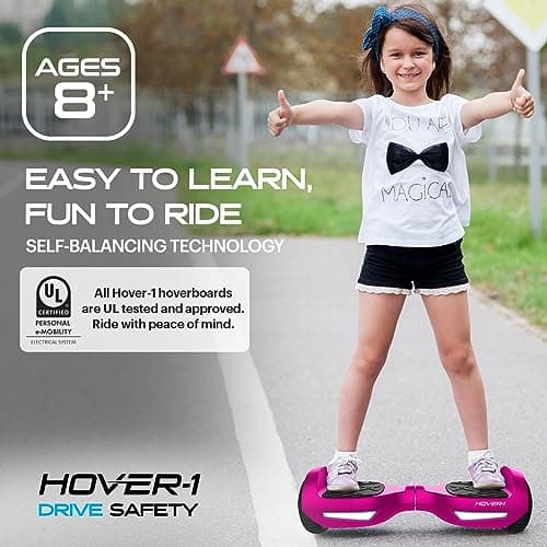 Hover-1 Drive Electric Self Balancing Scooter with 7MPH Top Speed, 3 Mile Range, Long Lasting Lithium-Ion Battery, 6 HR Full Charge, Path Illuminating LED Lights and 6.5” Wheels 4