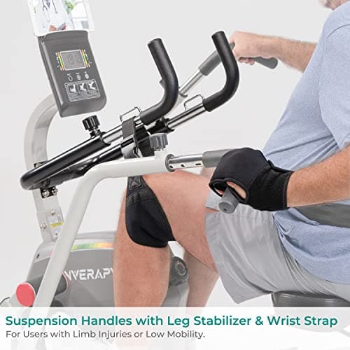 Inverapy by Innova RCT2025 Recumbent Cross Trainer with Swivel Seat & Leg Harness, White/Gray/Black 4