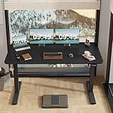 Furmax 55 x 24 Inches Electric Height Adjustable Standing Desk Large Sit Stand Up Desk Home Office Computer Desk Memory Preset with T-Shaped Metal Bracket, Black 4