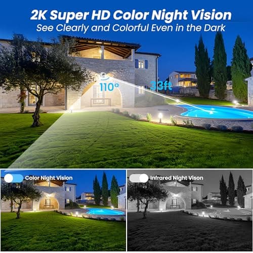2K Security Cameras Wireless Outdoor, Free Cloud Storage, Integrated Spotlight & Siren, AI Motion Detection, 2-Way Audio, 1-6 Months Battery Life, Cameras for Home Security Support 5GHz WiFi, IP66 5